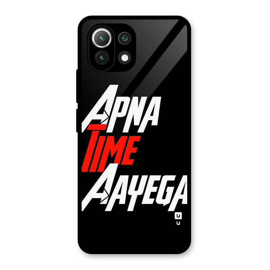 Time Aayega Glass Back Case for Mi 11 Lite NE 5G