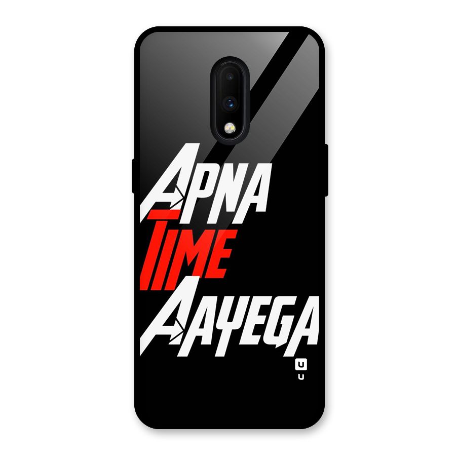 Time Aayega Glass Back Case for OnePlus 7