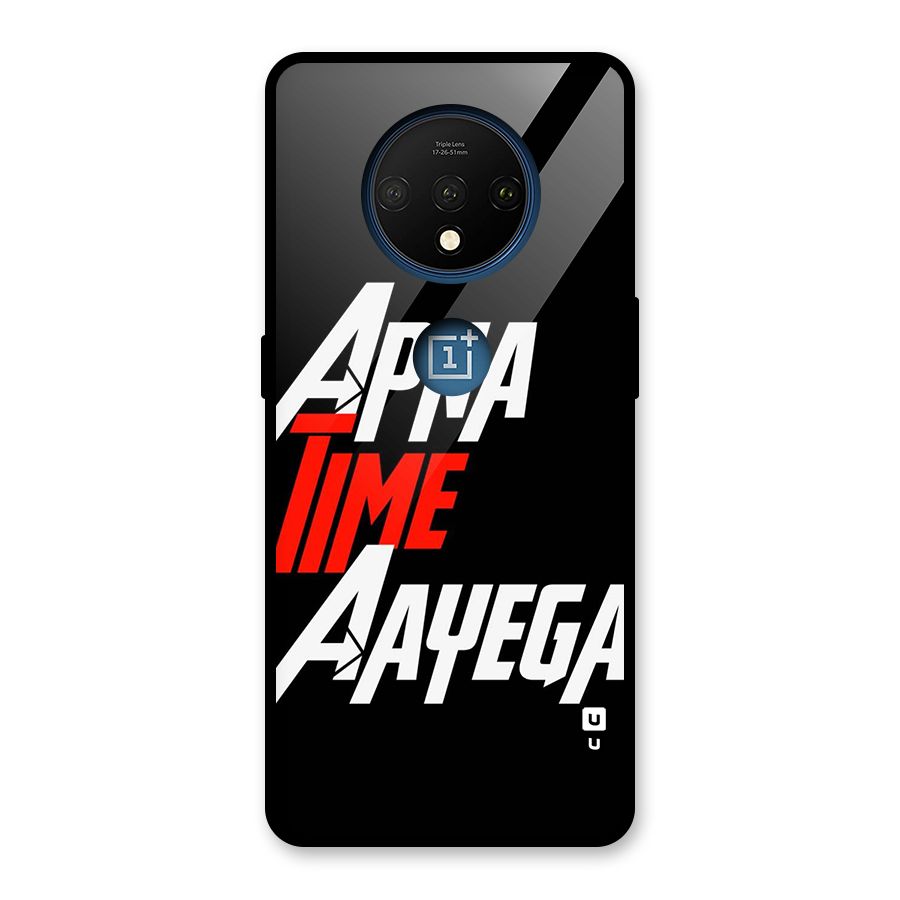 Time Aayega Glass Back Case for OnePlus 7T