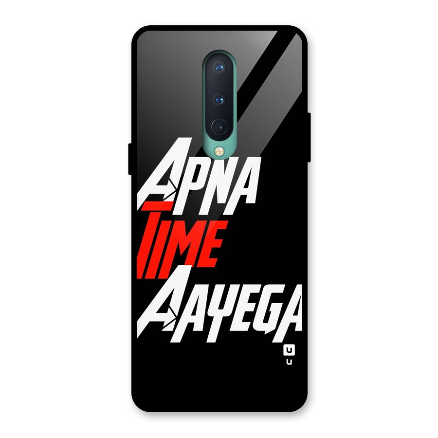 Time Aayega Glass Back Case for OnePlus 8