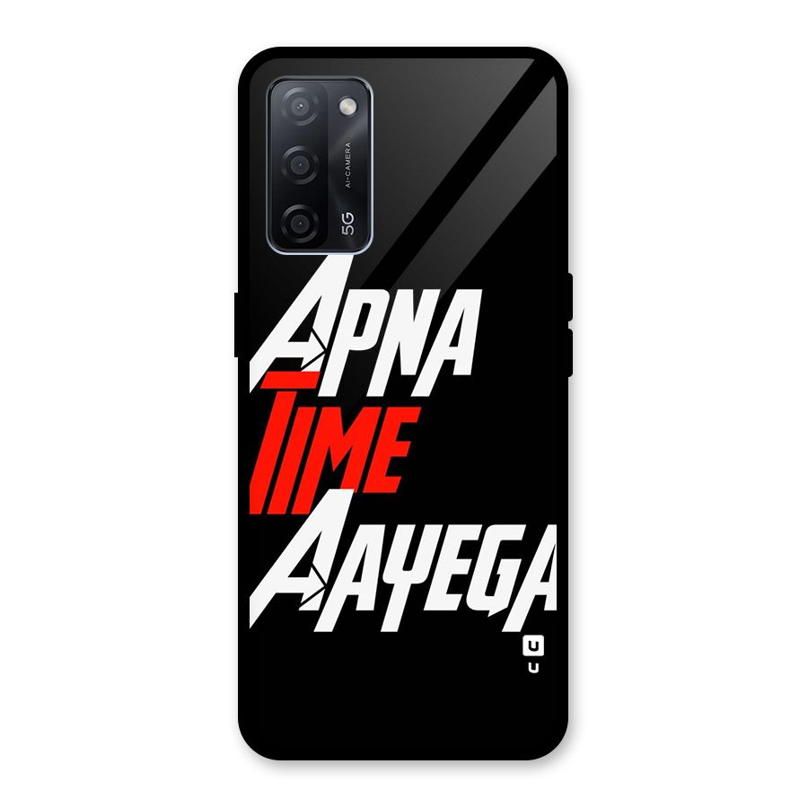 Time Aayega Glass Back Case for Oppo A53s 5G