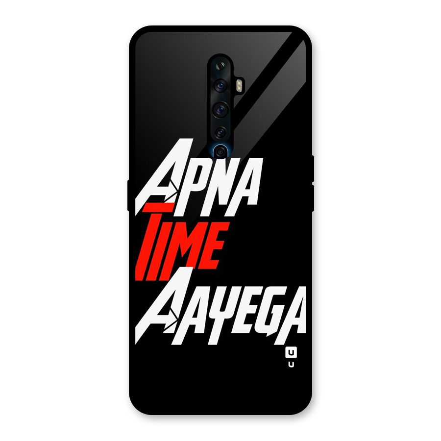 Time Aayega Glass Back Case for Oppo Reno2 F