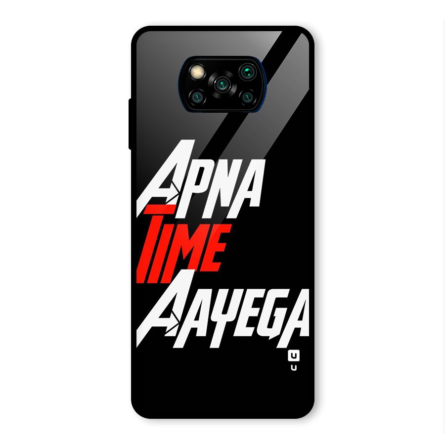 Time Aayega Glass Back Case for Poco X3 Pro