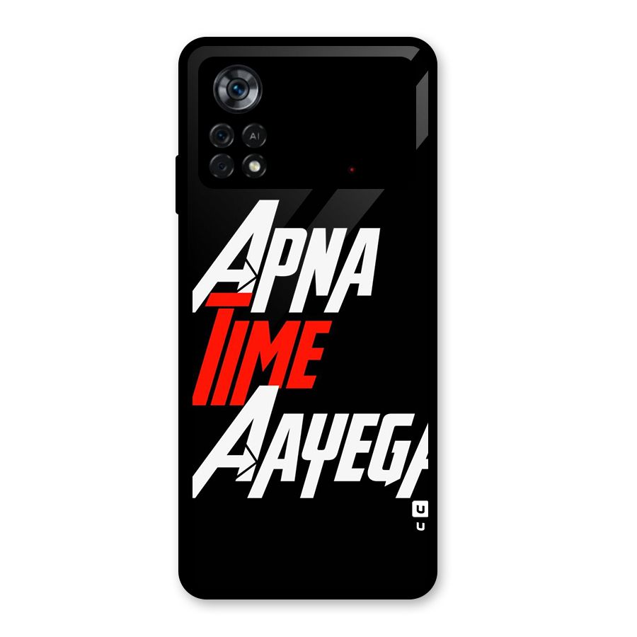 Time Aayega Glass Back Case for Poco X4 Pro 5G