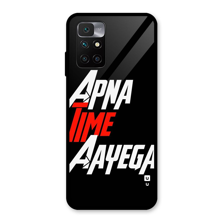 Time Aayega Glass Back Case for Redmi 10 Prime