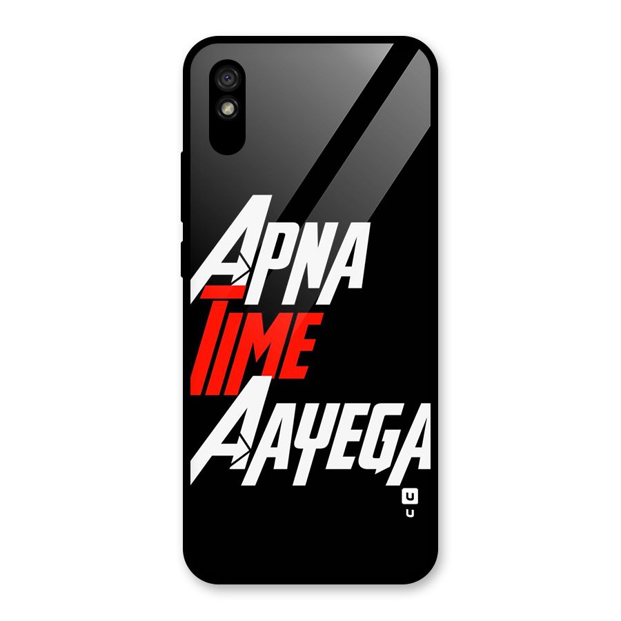 Time Aayega Glass Back Case for Redmi 9A