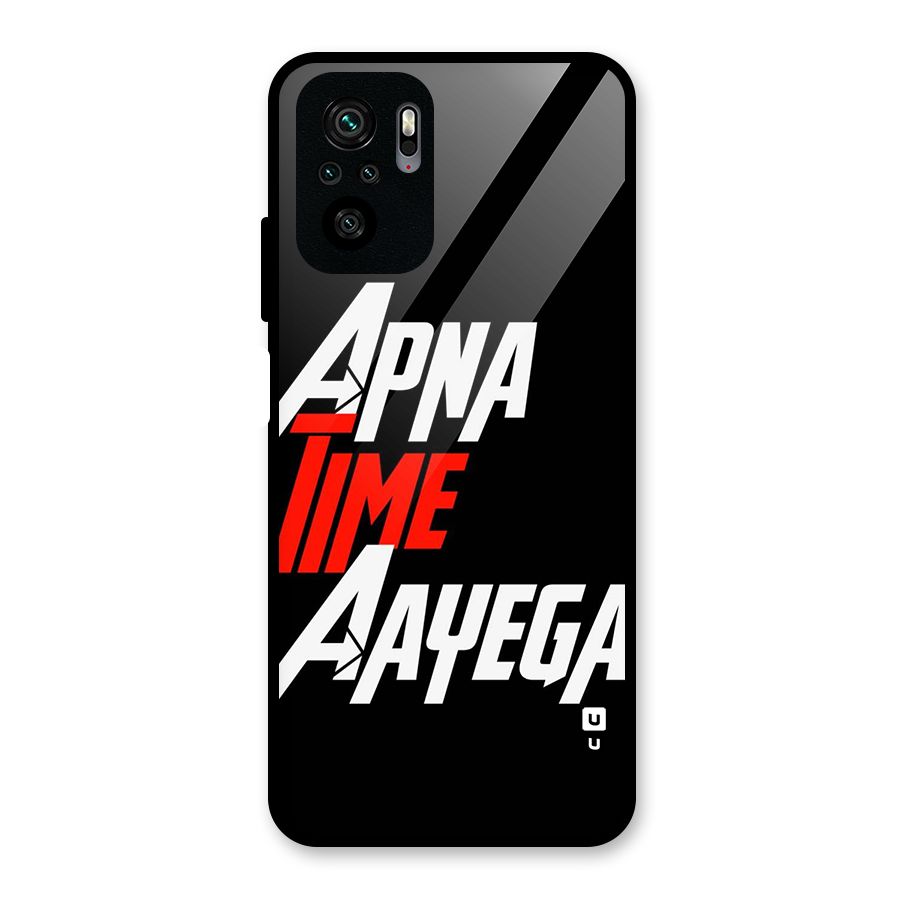 Time Aayega Glass Back Case for Redmi Note 10S
