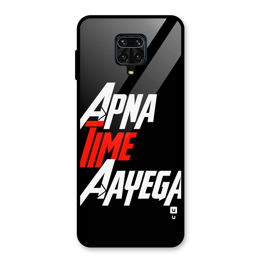 Time Aayega Glass Back Case for Redmi Note 9 Pro