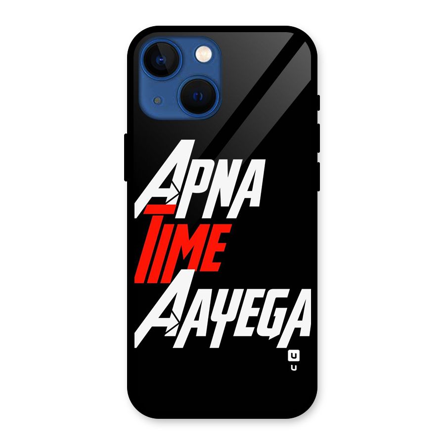 Time Aayega Glass Back Case for iPhone 13 Mini