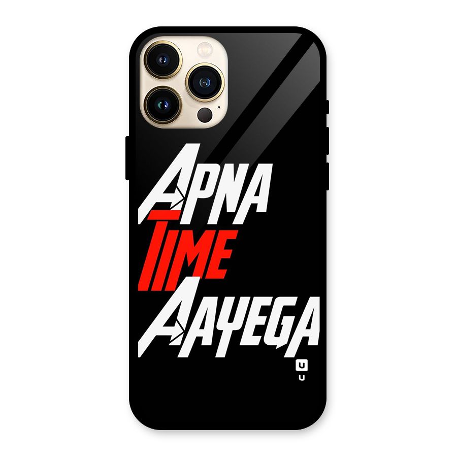 Time Aayega Glass Back Case for iPhone 13 Pro Max