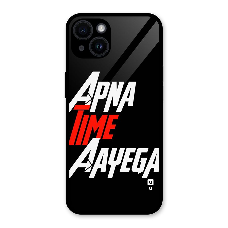 Time Aayega Glass Back Case for iPhone 14