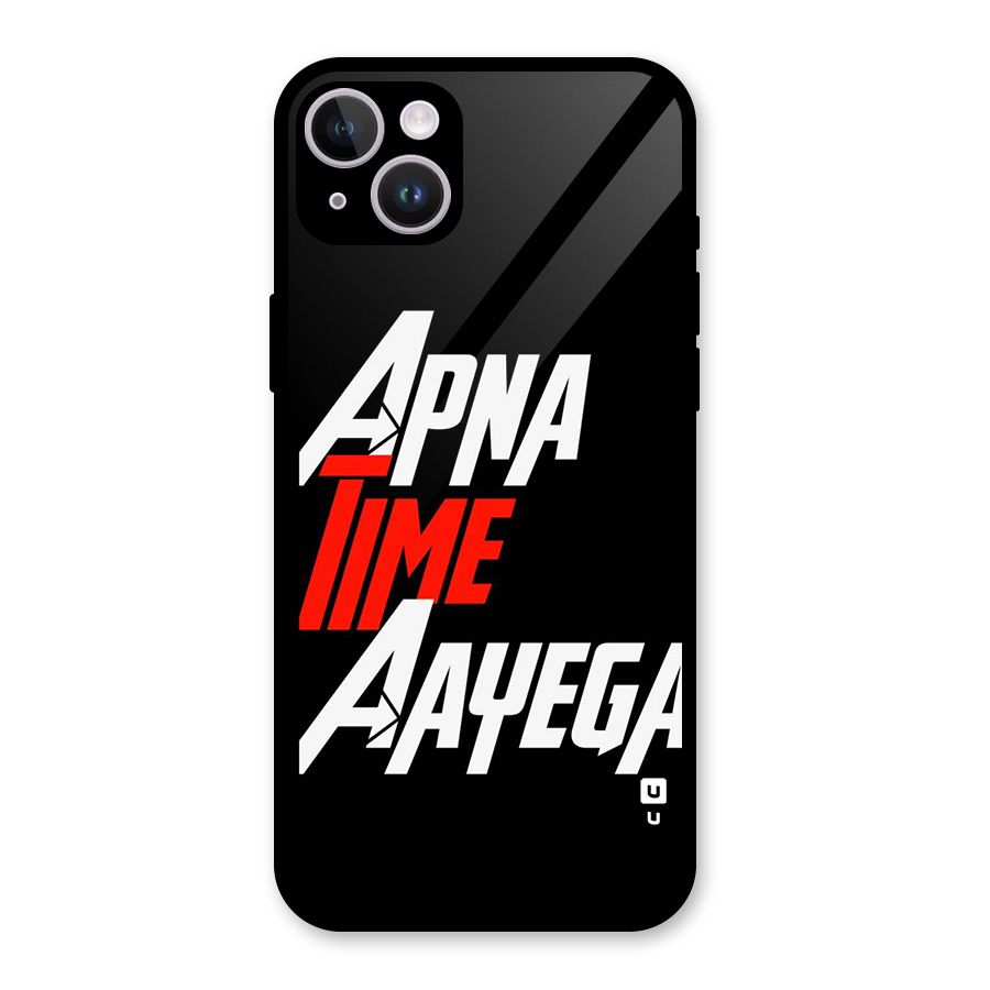 Time Aayega Glass Back Case for iPhone 14 Plus