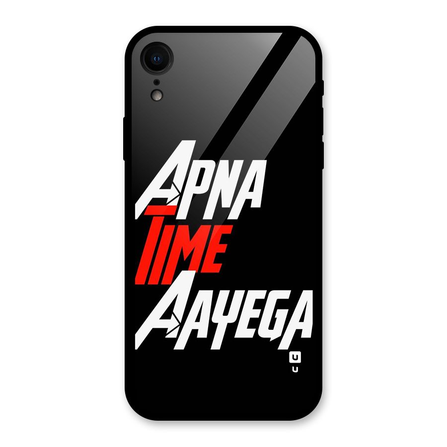 Time Aayega Glass Back Case for iPhone XR
