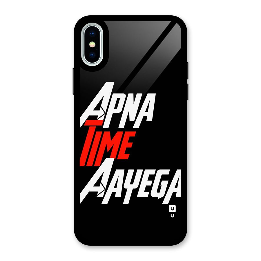 Time Aayega Glass Back Case for iPhone XS