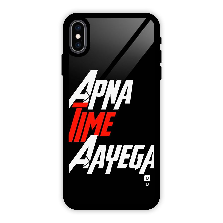 Time Aayega Glass Back Case for iPhone XS Max
