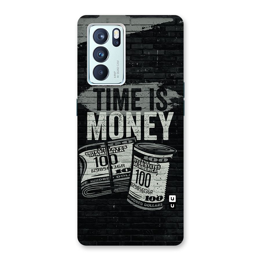 Time Is Money Glass Back Case for Oppo Reno6 Pro 5G
