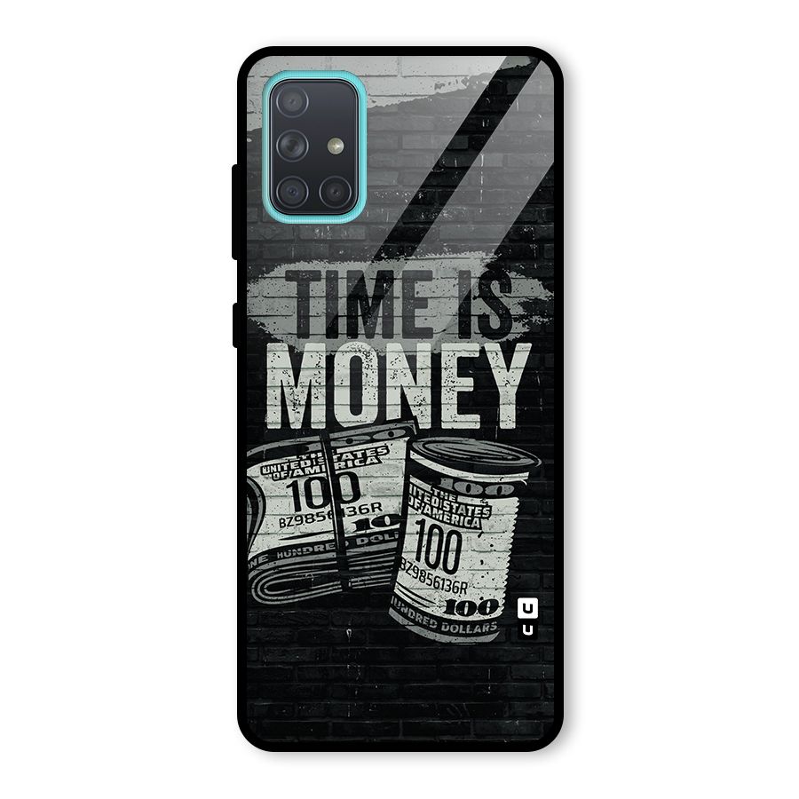 Time Is Money Glass Back Case for Galaxy A71