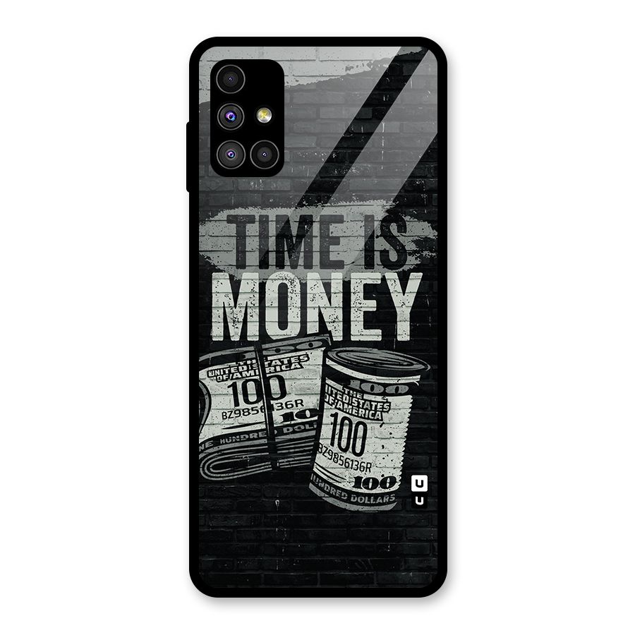 Time Is Money Glass Back Case for Galaxy M51