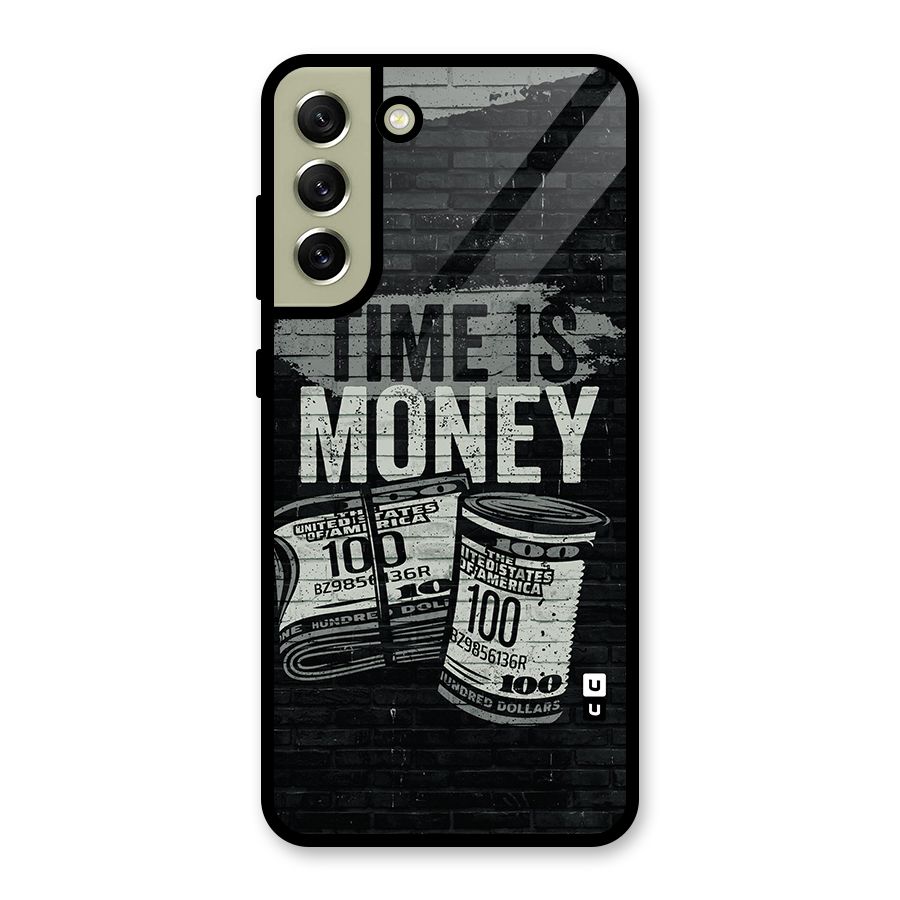 Time Is Money Glass Back Case for Galaxy S21 FE 5G