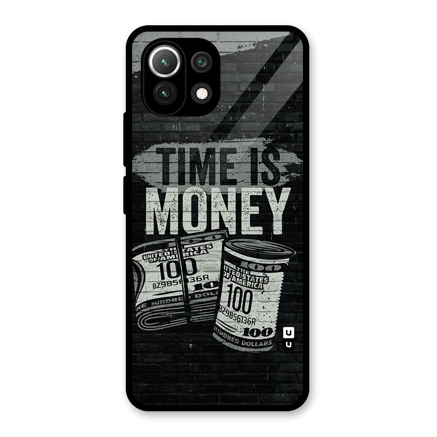 Time Is Money Glass Back Case for Mi 11 Lite
