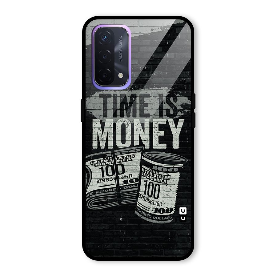 Time Is Money Glass Back Case for Oppo A74 5G