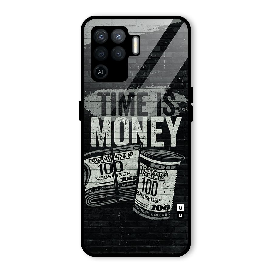 Time Is Money Glass Back Case for Oppo F19 Pro
