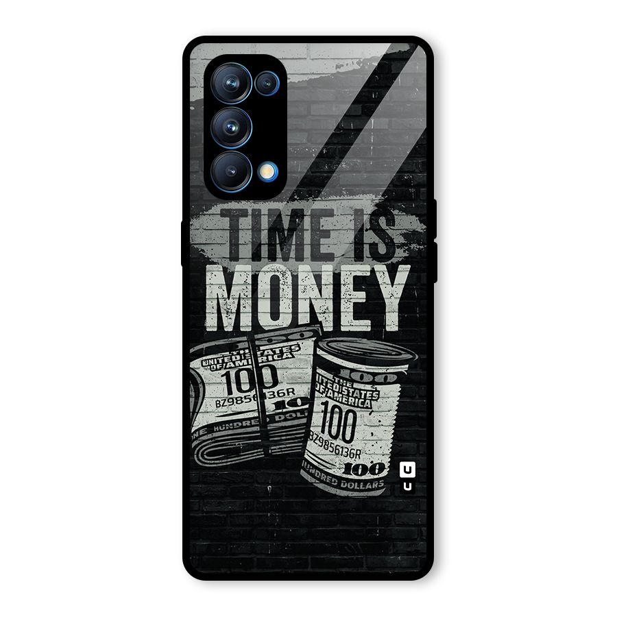 Time Is Money Glass Back Case for Oppo Reno5 Pro 5G