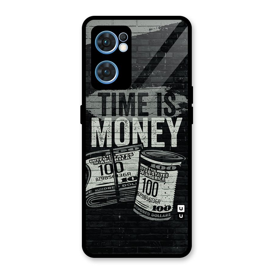 Time Is Money Glass Back Case for Oppo Reno7 5G