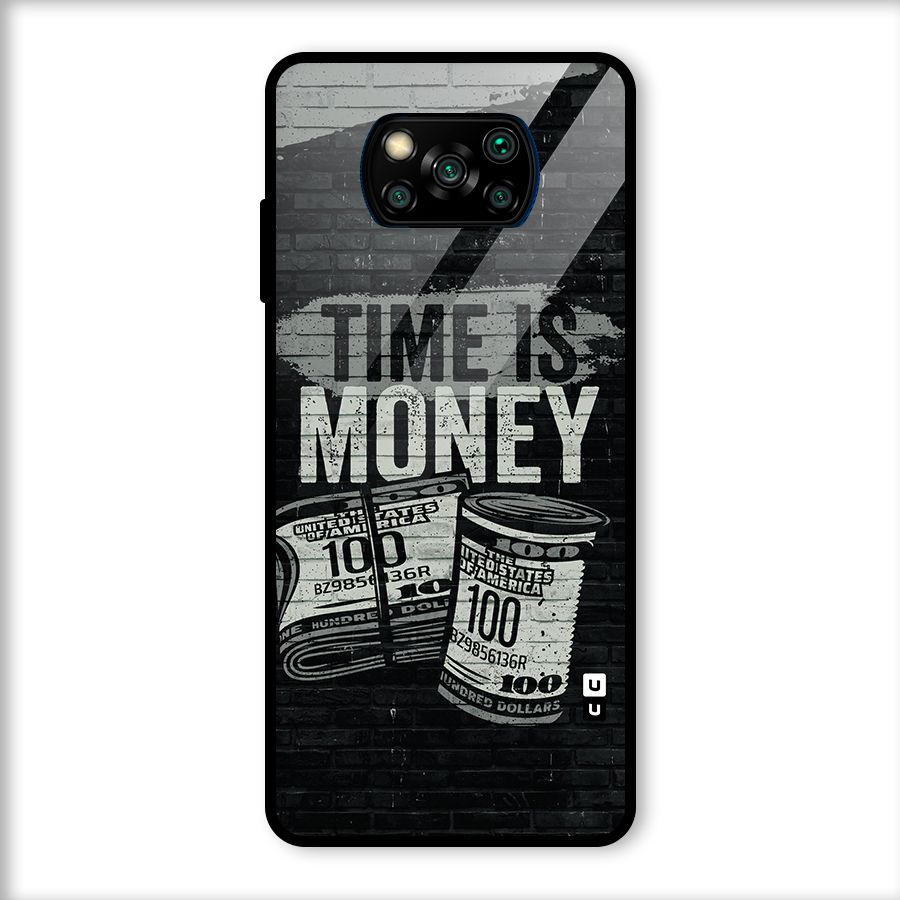 Time Is Money Glass Back Case for Poco X3