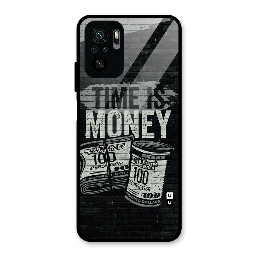Time Is Money Glass Back Case for Redmi Note 10S