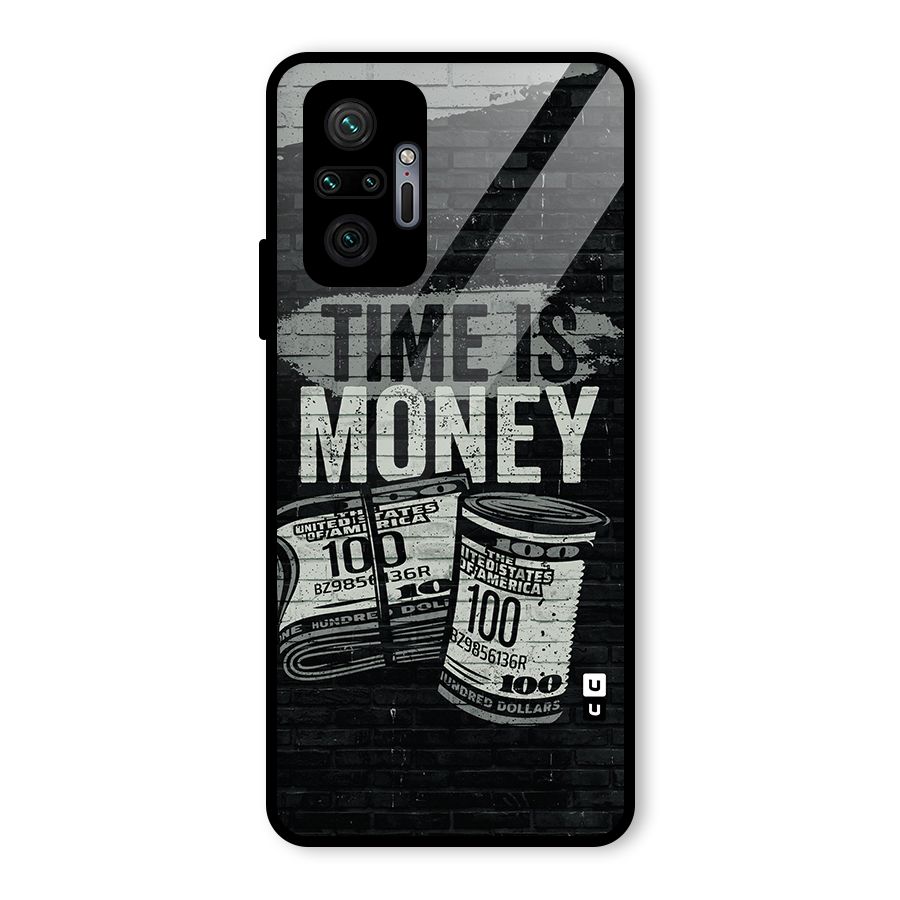 Time Is Money Glass Back Case for Redmi Note 10 Pro