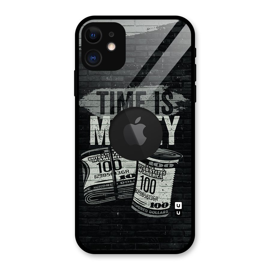Time Is Money Glass Back Case for iPhone 11 Logo Cut