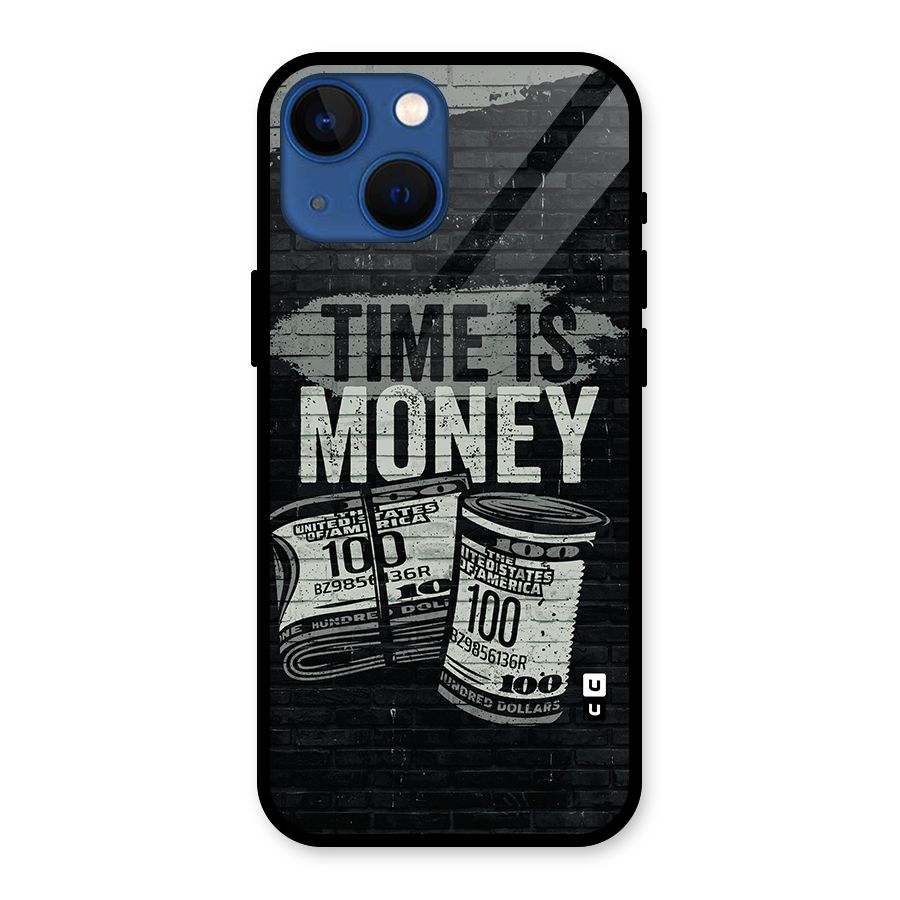 Time Is Money Glass Back Case for iPhone 13 Mini