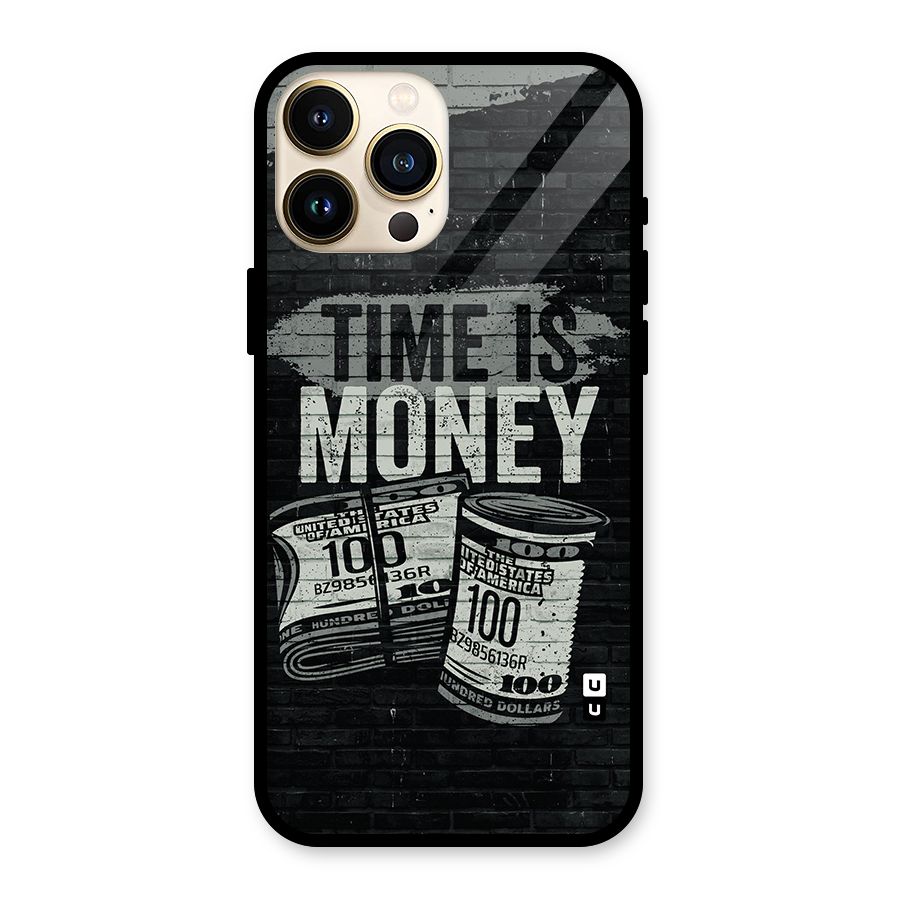 Time Is Money Glass Back Case for iPhone 13 Pro Max