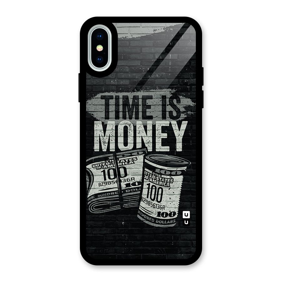 Time Is Money Glass Back Case for iPhone XS