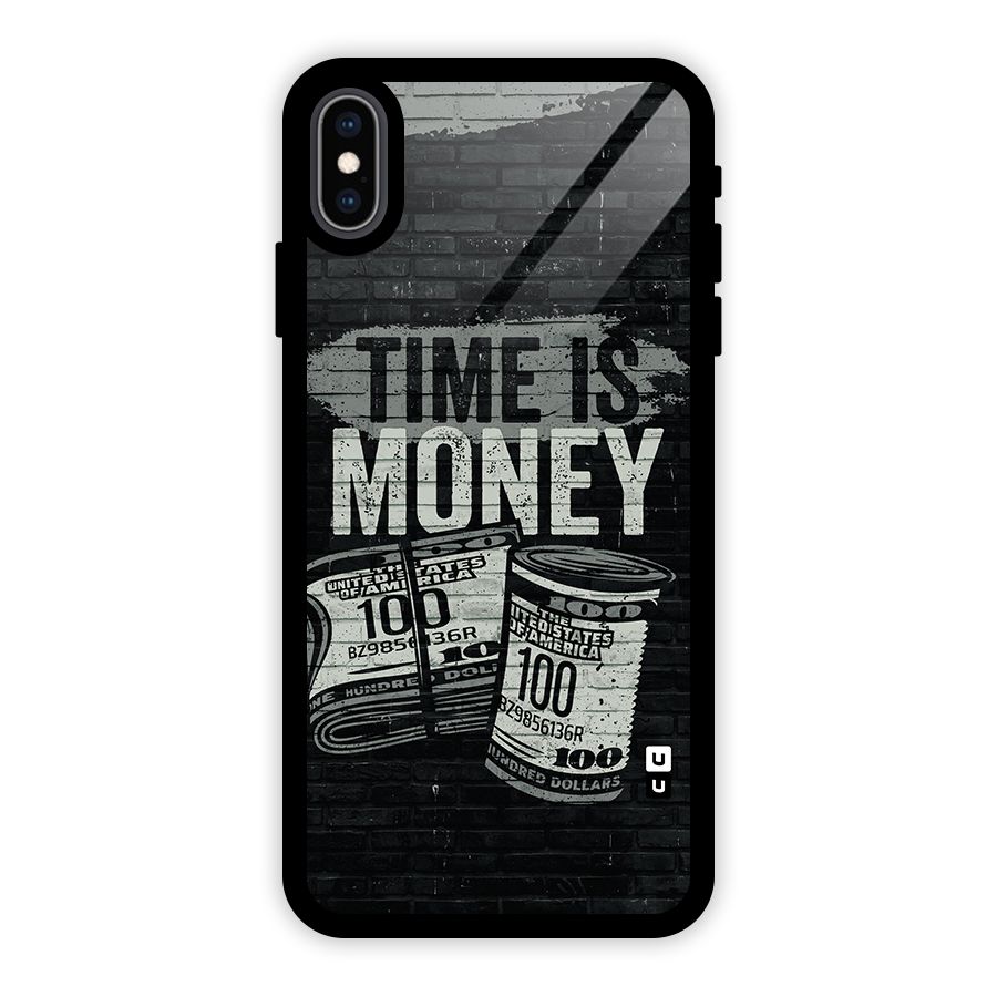 Time Is Money Glass Back Case for iPhone XS Max