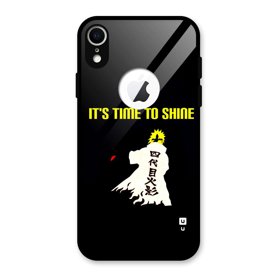 Time To Shine Glass Back Case for iPhone XR Logo Cut