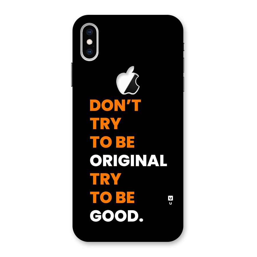 To Be Good Back Case for iPhone XS Max Apple Cut