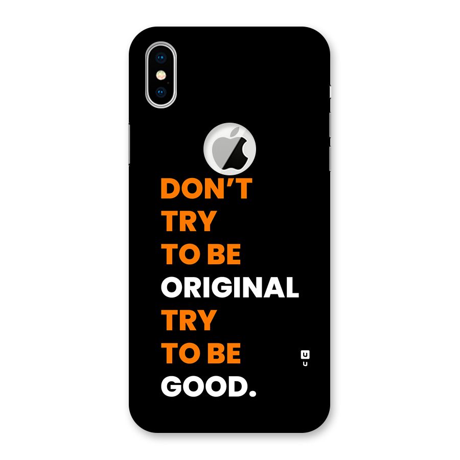 To Be Good Back Case for iPhone X Logo Cut