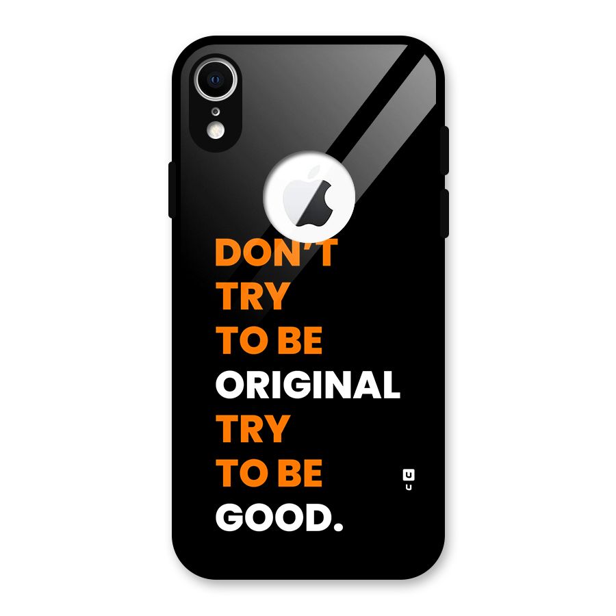 To Be Good Glass Back Case for iPhone XR Logo Cut