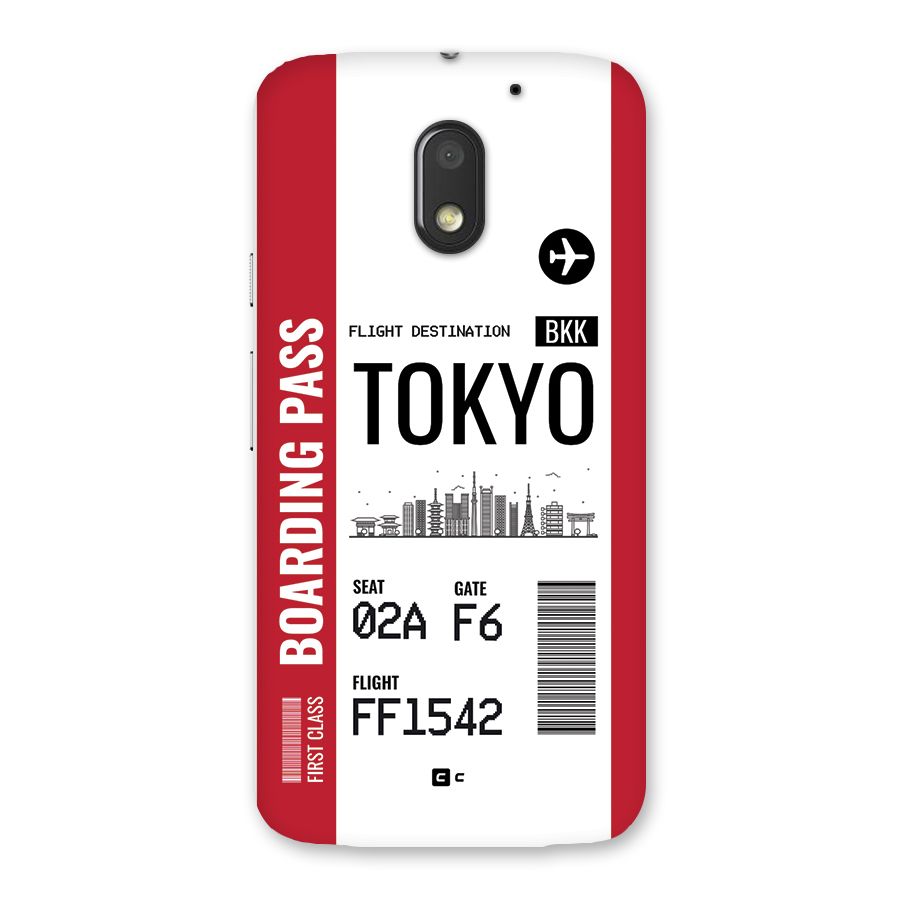 Tokyo Boarding Pass Back Case for Moto E3 Power
