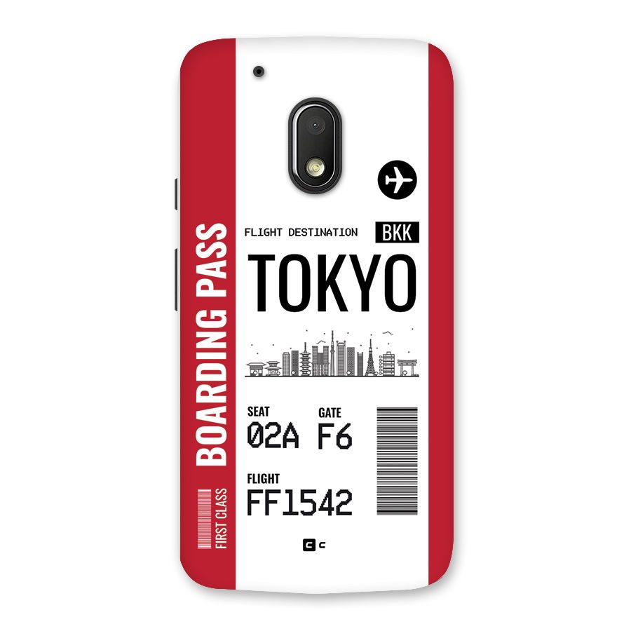Tokyo Boarding Pass Back Case for Moto G4 Play