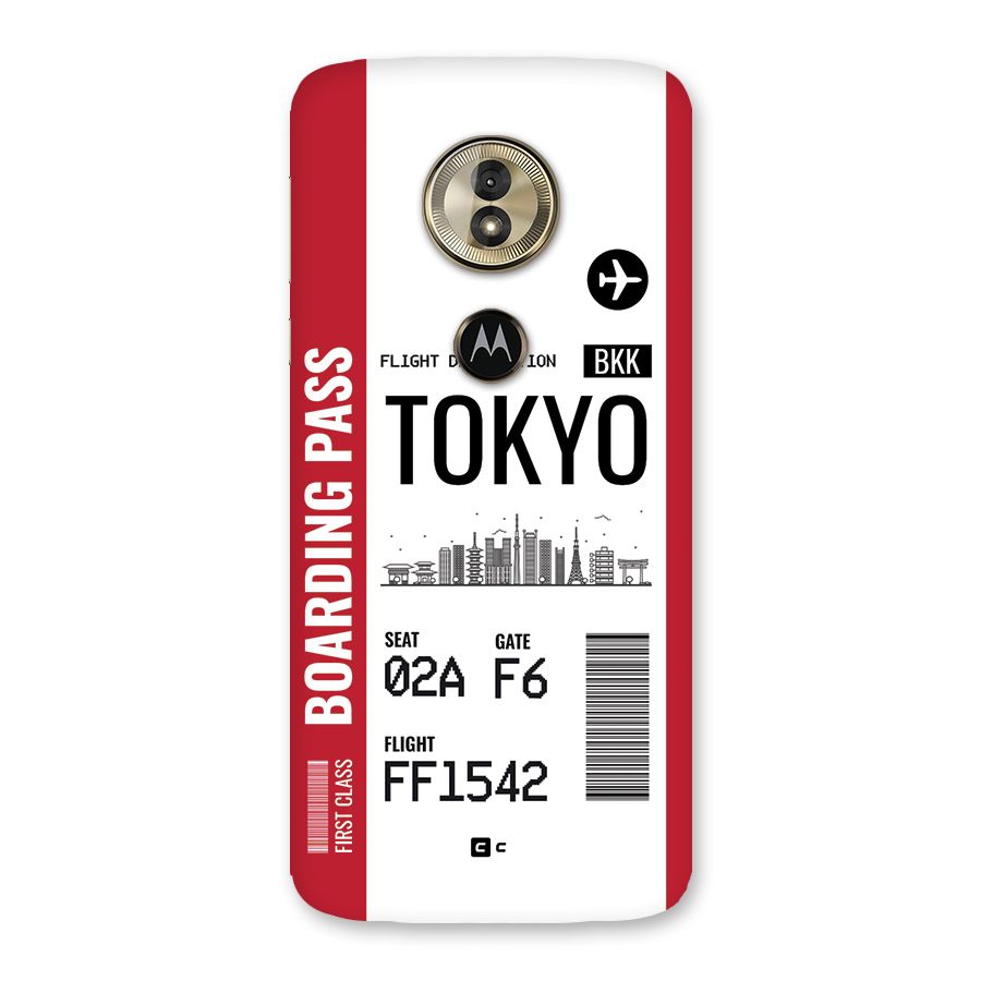 Tokyo Boarding Pass Back Case for Moto G6 Play