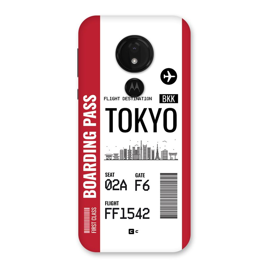 Tokyo Boarding Pass Back Case for Moto G7 Power