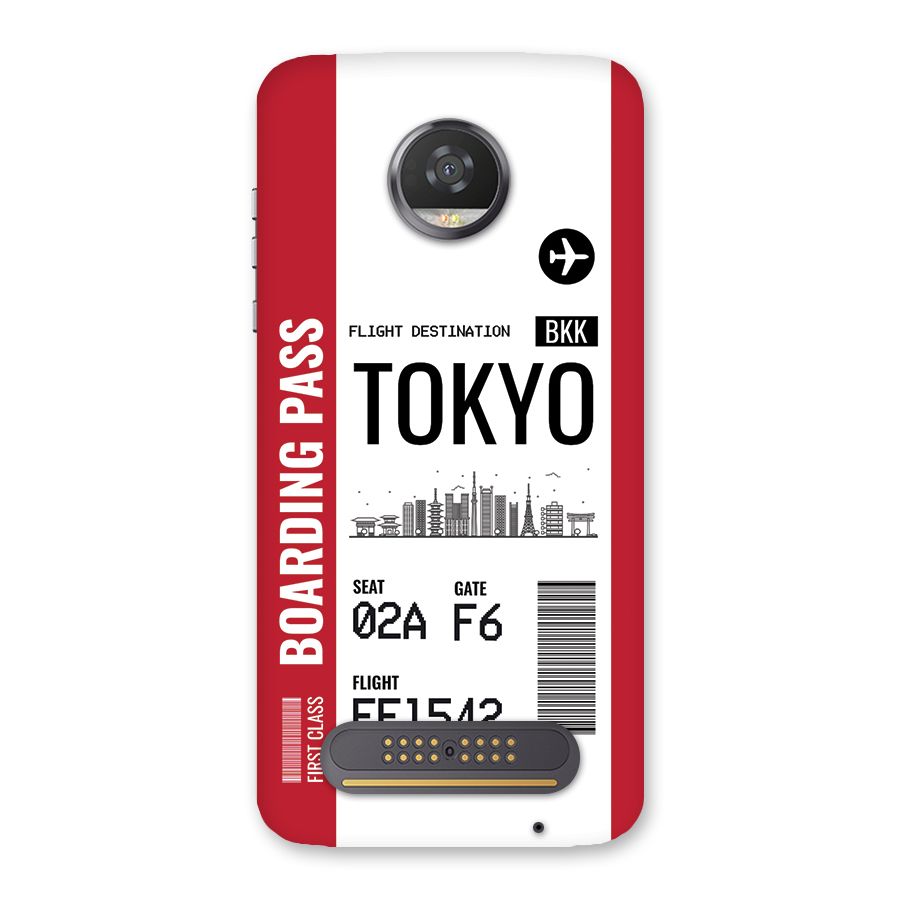Tokyo Boarding Pass Back Case for Moto Z2 Play