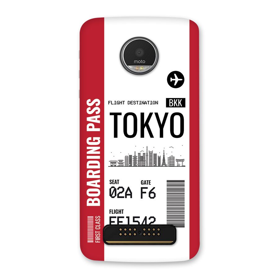 Tokyo Boarding Pass Back Case for Moto Z Play