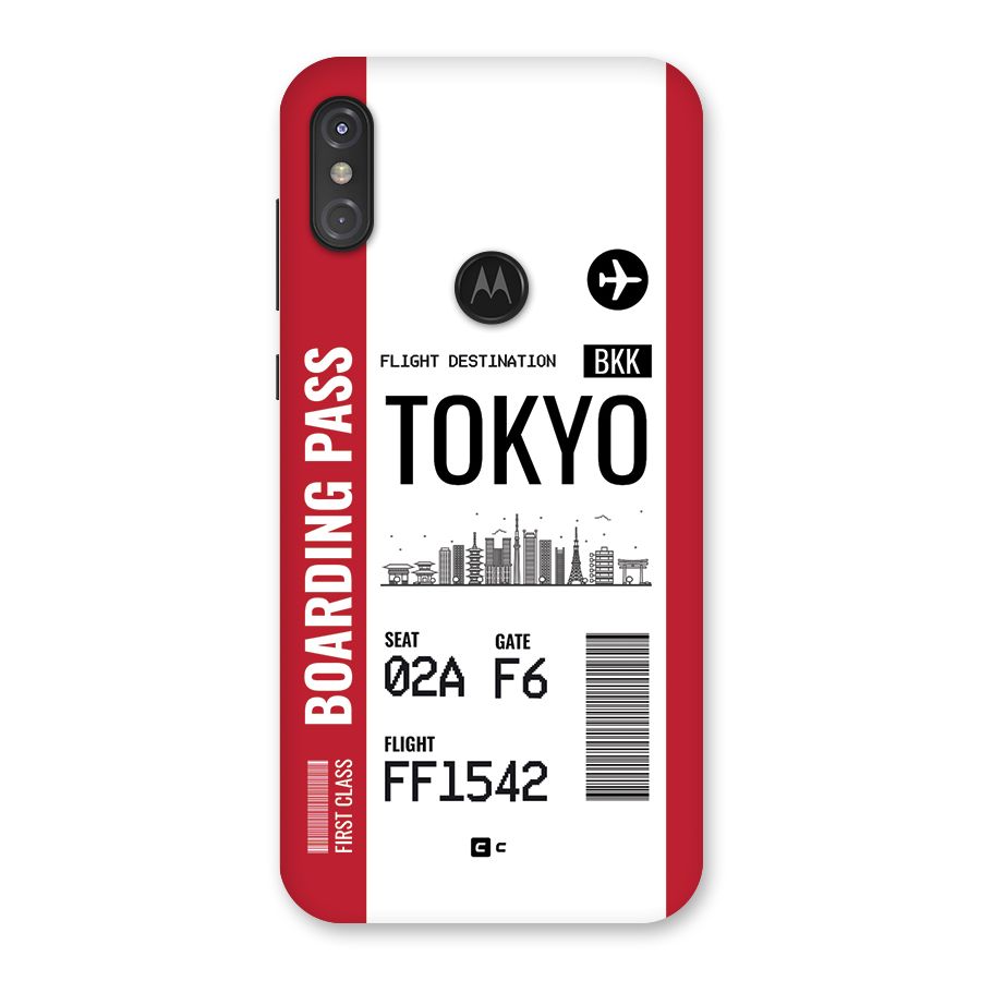 Tokyo Boarding Pass Back Case for Motorola One Power