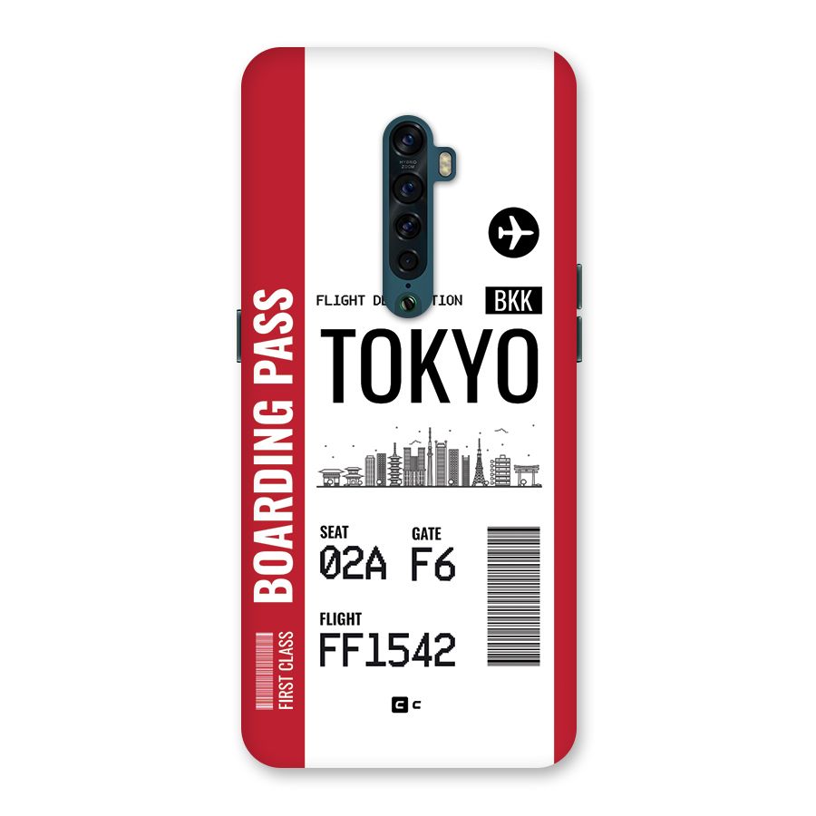 Tokyo Boarding Pass Back Case for Oppo Reno2