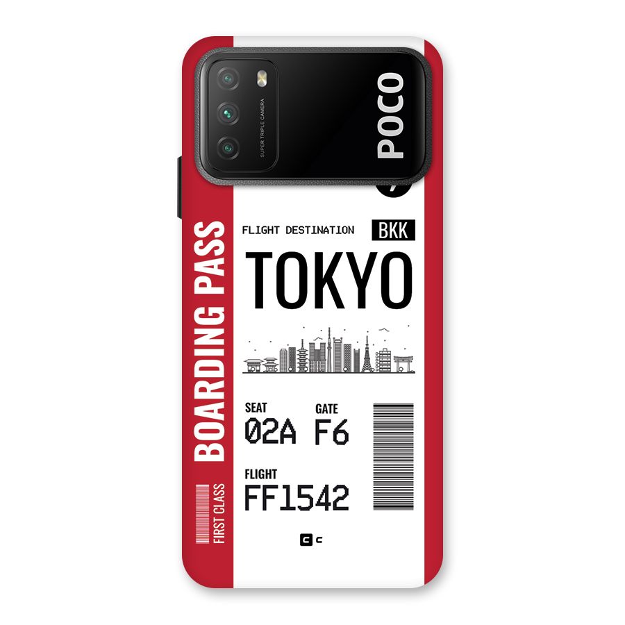 Tokyo Boarding Pass Back Case for Poco M3