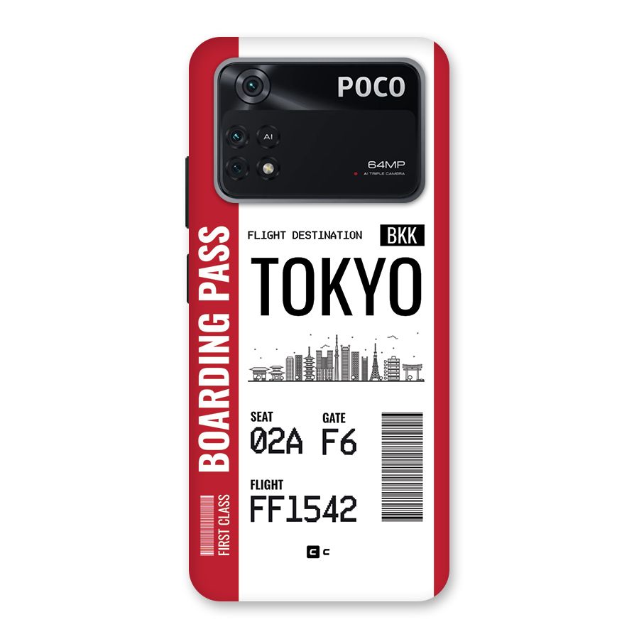Tokyo Boarding Pass Back Case for Poco M4 Pro 4G
